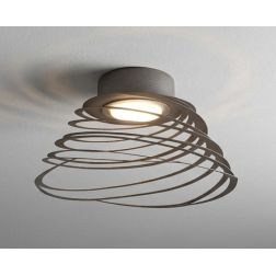 MOLLA PLAFONIERA ORIGINALE IN 3 MISURE METALLO ANTRACITE, BIANCO O SABBIA LAMPADINE ATTACCO GX53 MODERNA