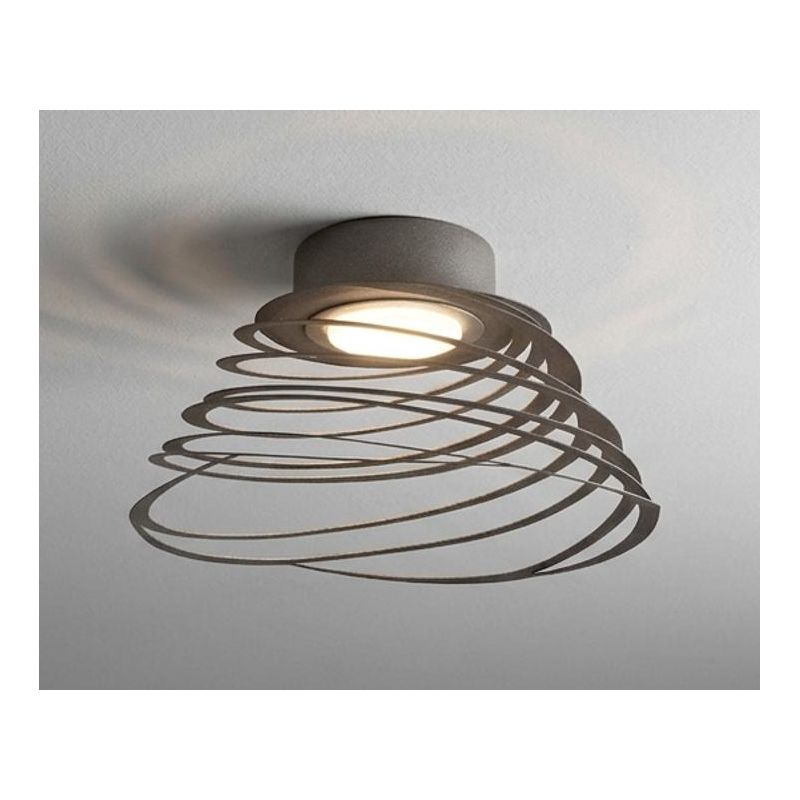 MOLLA PLAFONIERA ORIGINALE IN 3 MISURE METALLO ANTRACITE, BIANCO O SABBIA LAMPADINE ATTACCO GX53 MODERNA