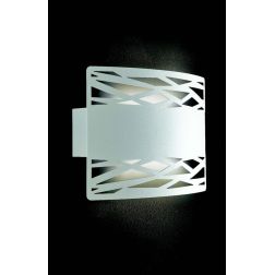 CHIMERA LAMPADA DA PARETE IN METALLO BIANCO INTAGLIATO CON LAMPADINA ATTACCO E27 MODERNA 2