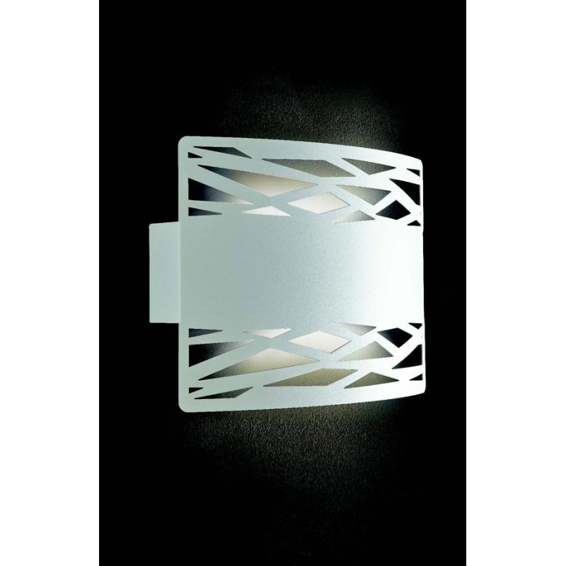CHIMERA LAMPADA DA PARETE IN METALLO BIANCO INTAGLIATO CON LAMPADINA ATTACCO E27 MODERNA