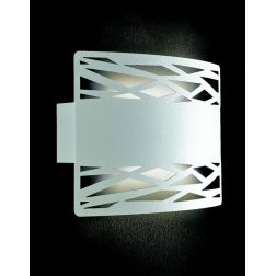 CHIMERA LAMPADA DA PARETE IN METALLO BIANCO INTAGLIATO CON LAMPADINA ATTACCO E27 MODERNA