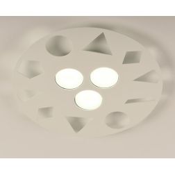 GEO PLAFONIERA ROTONDA IN METALLO TRAFORATO 2 MISURE BIANCA O SABBIA LAMPADINE ATTACCO GX53 MODERNA 2