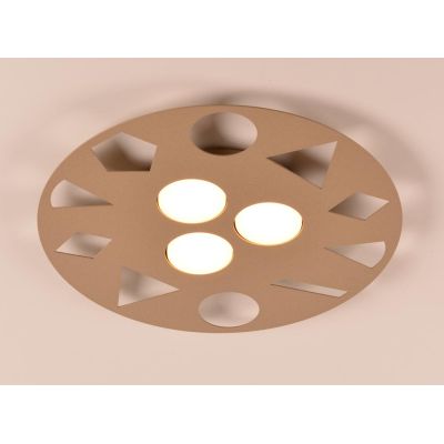 GEO PLAFONIERA ROTONDA IN METALLO TRAFORATO 2 MISURE BIANCA O SABBIA LAMPADINE ATTACCO GX53 MODERNA