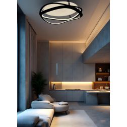 LOVERS PLAFONIERA SINUOSA A LED IN 2 MISURE LUCE CCT 2700K,3000K,4000K ALLUMINIO 3 COLORI ORIGINALE E MODERNA
