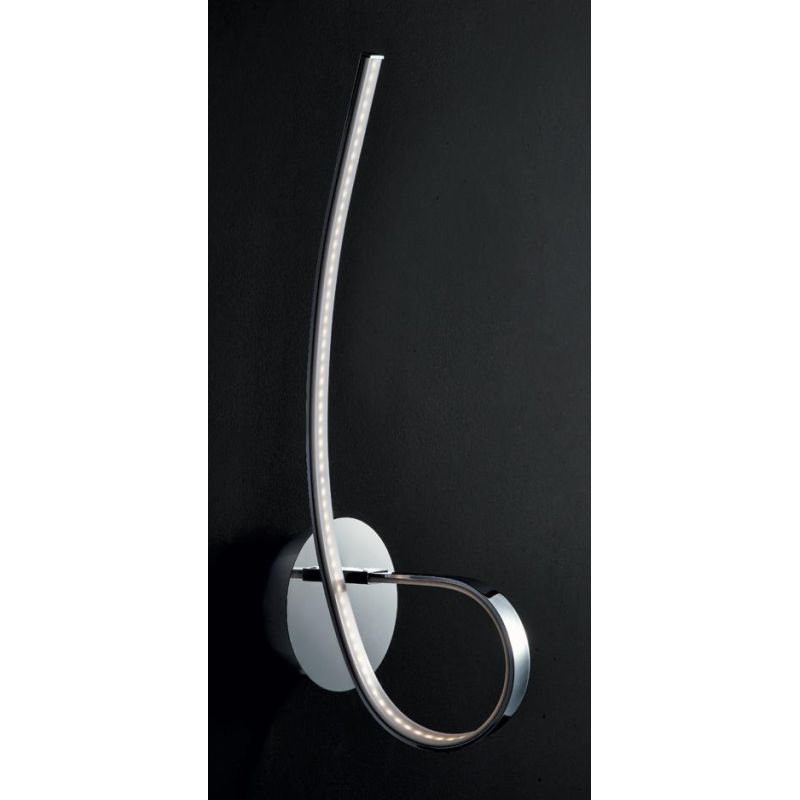 NEBULA APPLIQUE MODERNA IN METALLO CROMATO LED 10W LUCE 3000K ALTEZZA CM 45