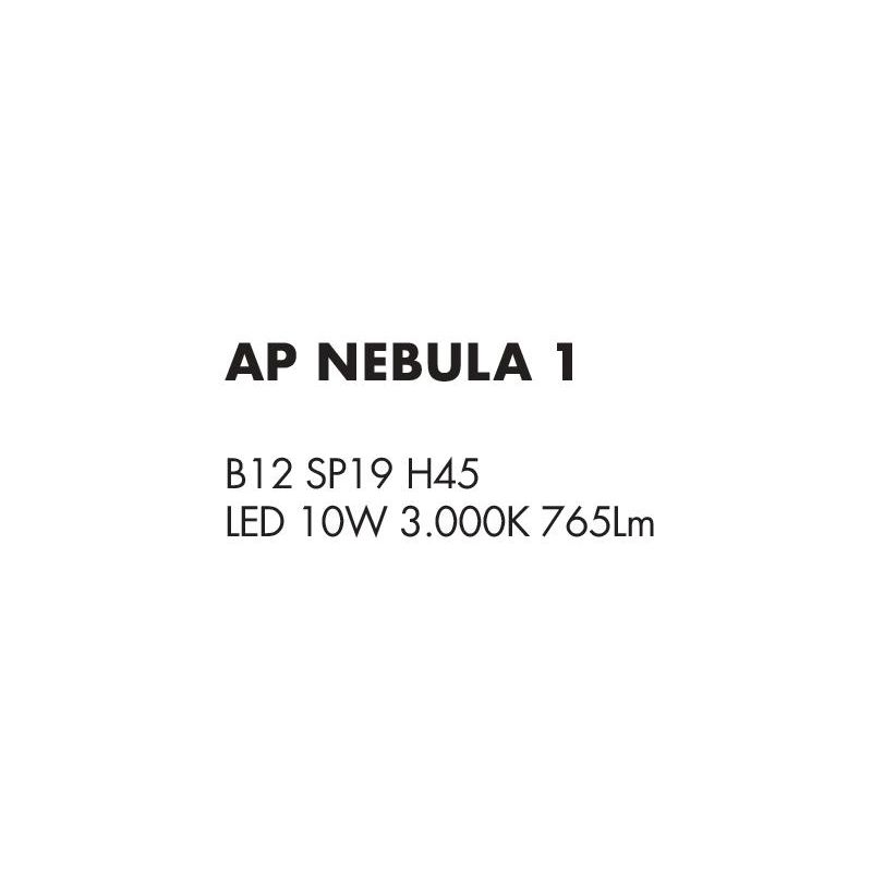 NEBULA APPLIQUE MODERNA IN METALLO CROMATO LED 10W LUCE 3000K ALTEZZA CM 45