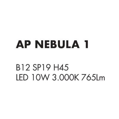 NEBULA APPLIQUE MODERNA IN METALLO CROMATO LED 10W LUCE 3000K ALTEZZA CM 45