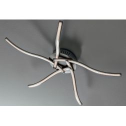 NEBULA PLAFONIERA MODERNA D65 CM IN METALLO FINITURA NICHEL SATINATO LED 17,5W LUCE 3000K