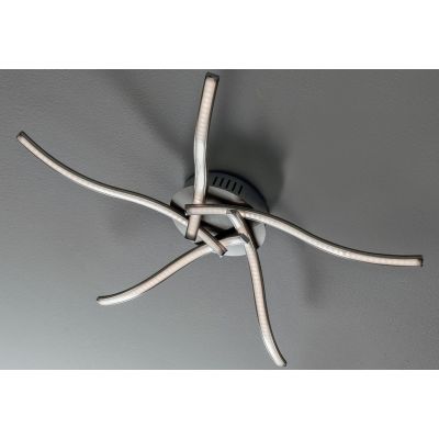 NEBULA PLAFONIERA MODERNA D65 CM IN METALLO FINITURA NICHEL SATINATO LED 17,5W LUCE 3000K