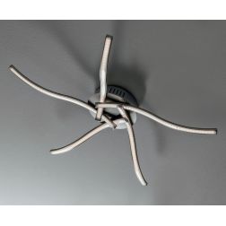 NEBULA PLAFONIERA MODERNA D65 CM IN METALLO FINITURA NICHEL SATINATO LED 17,5W LUCE 3000K 2
