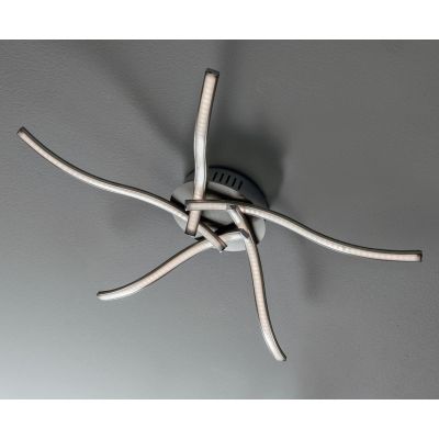 NEBULA PLAFONIERA MODERNA D65 CM IN METALLO FINITURA NICHEL SATINATO LED 17,5W LUCE 3000K