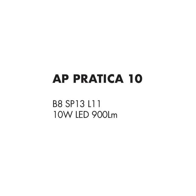 PRATICA 10 APPLIQUE MINIMAL INDUSTRIAL BIANCO O NERO LED 10W DI ILLUMINANDO