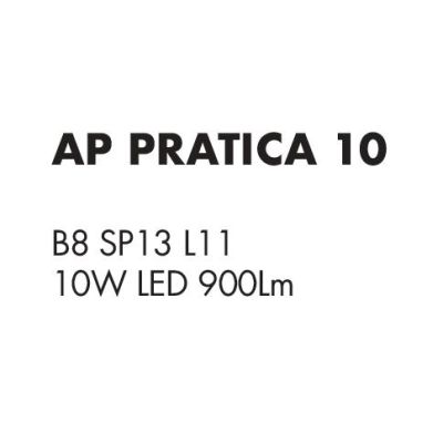 PRATICA 10 APPLIQUE MINIMAL INDUSTRIAL BIANCO O NERO LED 10W DI ILLUMINANDO