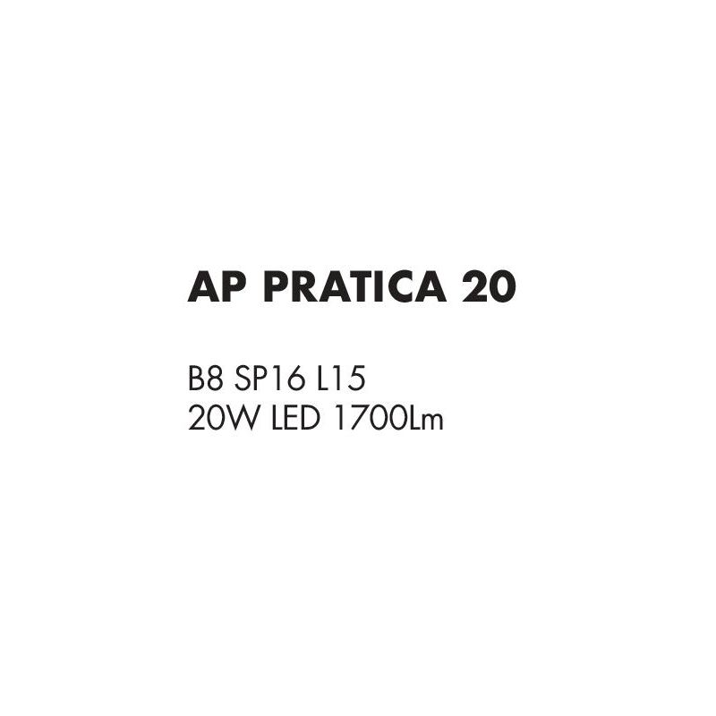 PRATICA 20 APPLIQUE MINIMAL INDUSTRIAL BIANCO O NERO LED 20W DI ILLUMINANDO