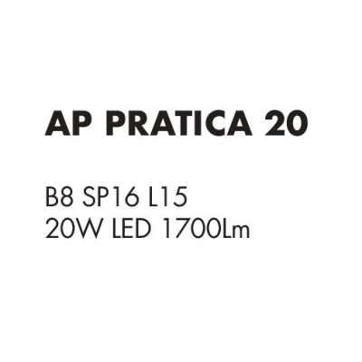 PRATICA 20 APPLIQUE MINIMAL INDUSTRIAL BIANCO O NERO LED 20W DI ILLUMINANDO