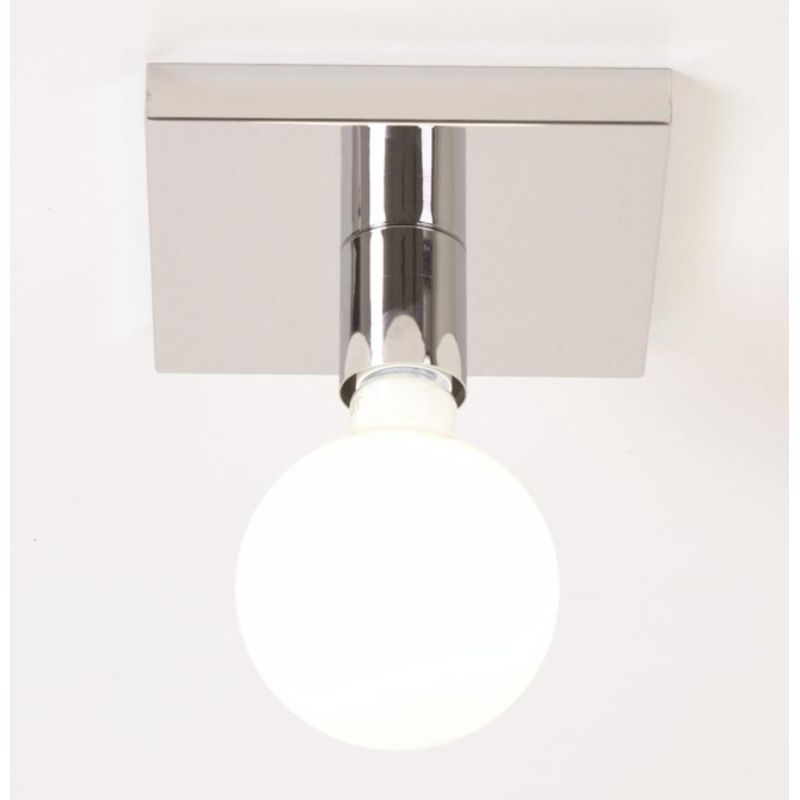 SEMPLICE PLAFONIERA GRANDE IN METALLO BIANCO, CROMO O NICHEL SATINATO LAMPADINA A VISTA Illuminando - Cristalensi Shop Online