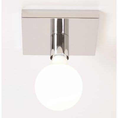 SEMPLICE PLAFONIERA GRANDE IN METALLO BIANCO, CROMO O NICHEL SATINATO LAMPADINA A VISTA Illuminando - Cristalensi Shop Online