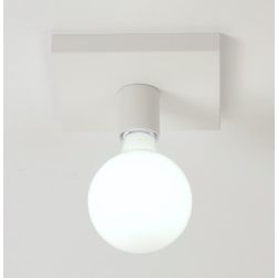 SEMPLICE PLAFONIERA GRANDE IN METALLO BIANCO, CROMO O NICHEL SATINATO LAMPADINA A VISTA Illuminando - Cristalensi Shop Online 2