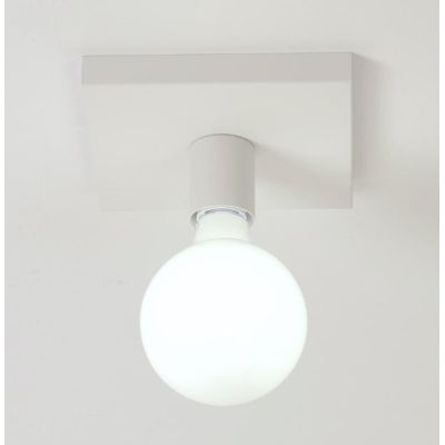 SEMPLICE PLAFONIERA GRANDE IN METALLO BIANCO, CROMO O NICHEL SATINATO LAMPADINA A VISTA Illuminando - Cristalensi Shop Online