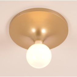 ETNA PLAFONIERA APPLIQUE ROTONDA D30 CM IN METALLO BIANCO, NERO, ORO O CROMO CON LAMPADINA A VISTA E27
