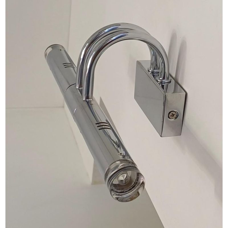 RUDY APPLIQUE DA BAGNO O PARETE MODERNA IN METALLO CROMO LUCIDO CON LUCI ORIENTABILI Illuminando - Cristalensi Shop Online
