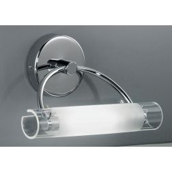 ARCO LAMPADA DA PARETE IN METALLO CROMATO DIFFUSORE IN VETRO SATINATO Illuminando - Cristalensi Shop Online