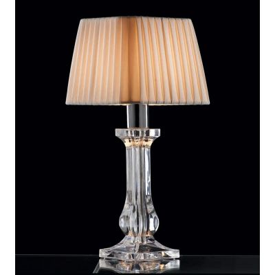 SOFIA ABAT-JOUR IN ACRILICO TRASPARENTE E PARALUME PLISSE' SABBIA DI ILLUMINANDO Illuminando - Cristalensi Shop Online
