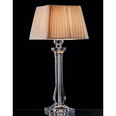 SOFIA LAMPADA DA TAVOLO IN ACRILICO TRASPARENTE E PARALUME PLISSE' SABBIA DI ILLUMINANDO Illuminando - Cristalensi Shop Online