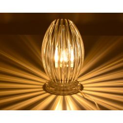 SCINTILLA LAMPADA DA TAVOLO OVALE IN ACRILICO TRASPARENTE MODERNA CON LAMPADINA ATTACCO E27 2