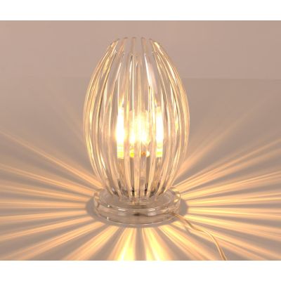 SCINTILLA LAMPADA DA TAVOLO OVALE IN ACRILICO TRASPARENTE MODERNA CON LAMPADINA ATTACCO E27
