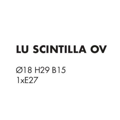 SCINTILLA LAMPADA DA TAVOLO OVALE IN ACRILICO TRASPARENTE MODERNA CON LAMPADINA ATTACCO E27