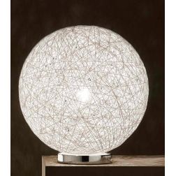 NIDO GRANDE LAMPADA DA TAVOLO IN CORDA BIANCA DIAMETRO 35 CM. Illuminando - Cristalensi Shop Online