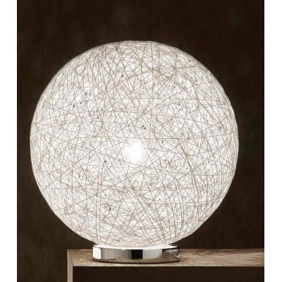 NIDO GRANDE LAMPADA DA TAVOLO IN CORDA BIANCA DIAMETRO 35 CM. Illuminando - Cristalensi Shop Online