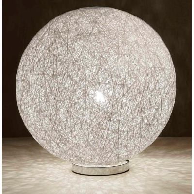 NIDO XL LAMPADA DA TAVOLO GRANDE IN CORDA INCOLLATA BIANCA DIAMETRO 50 CM Illuminando - Cristalensi Shop Online