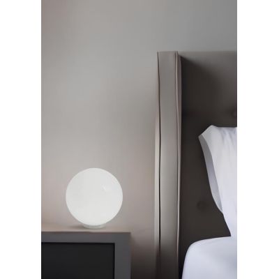 SFERA PICCOLA ABAT-JOUR IN VETRO BIANCO LUCIDO MONTATURA CROMO D.15 Illuminando - Cristalensi Shop Online