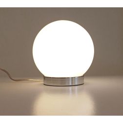 SFERA PICCOLA ABAT-JOUR IN VETRO BIANCO LUCIDO MONTATURA CROMO D.15 Illuminando - Cristalensi Shop Online