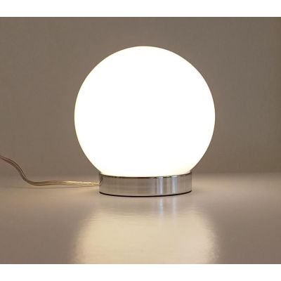 SFERA PICCOLA ABAT-JOUR IN VETRO BIANCO LUCIDO MONTATURA CROMO D.15 Illuminando - Cristalensi Shop Online