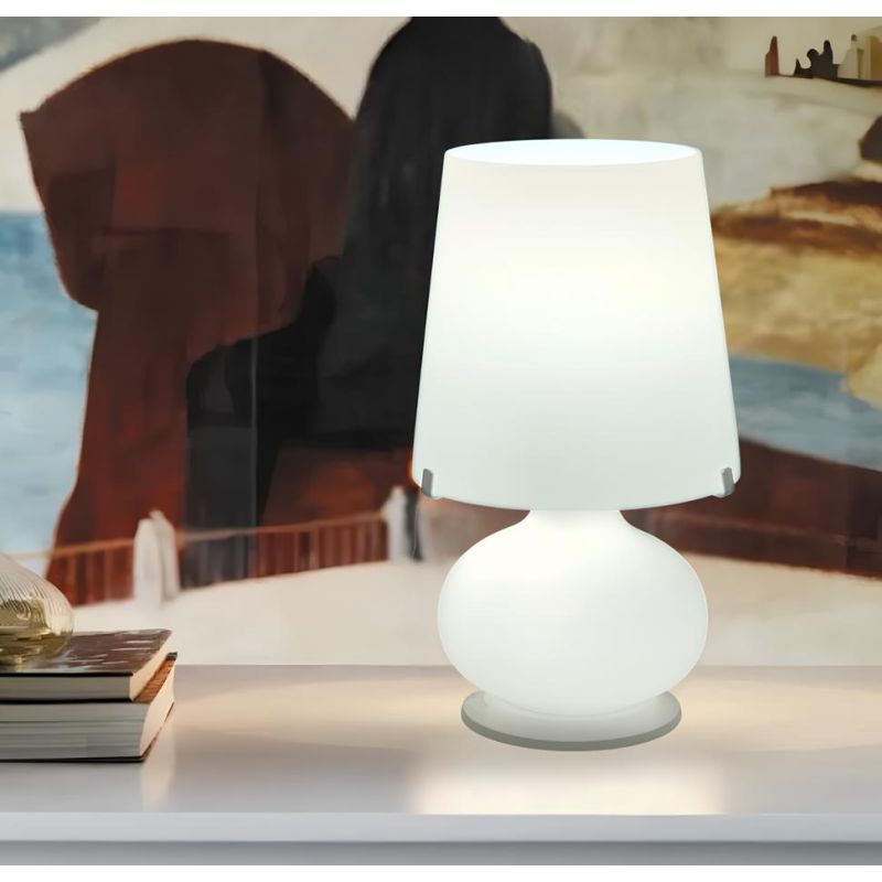 CLASSIC LAMPADA DA TAVOLO IN VETRO BIANCO LATTE Illuminando - Cristalensi Shop Online