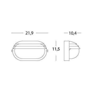 PALPEBRA OVALE APPLIQUE DA ESTERNI IP54 CON PALPEBRA BIANCA O NERA DI SOVIL Sovil - Cristalensi Shop Online