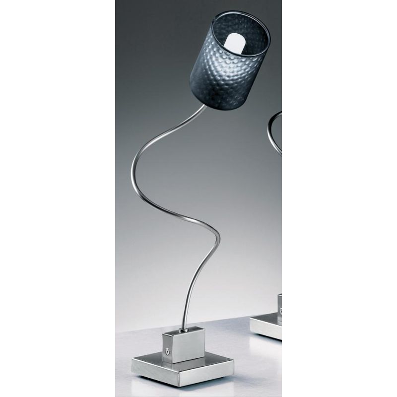 GINEVRA CHIC LAMPADA DA TAVOLO IN METALLO CROMO CON STELO SEMIRIGIDO E PARALUME Illuminando - Cristalensi Shop Online