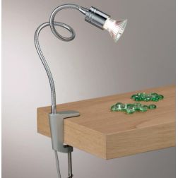 GINEVRA FLEX BRACCIO FLESSIBILE LAMPADINA LED E MORSETTO IN METALLO CROMATO Illuminando - Cristalensi Shop Online