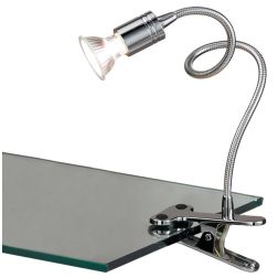 GINEVRA BRACCIO FLESSIBILE CON PINZA IN METALLO CROMATO LAMPADINA LED INCLUSA Illuminando - Cristalensi Shop Online