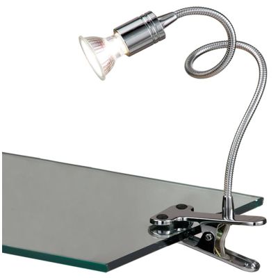 GINEVRA BRACCIO FLESSIBILE CON PINZA IN METALLO CROMATO LAMPADINA LED INCLUSA Illuminando - Cristalensi Shop Online