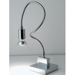 GINEVRA FLEX LAMPADA DA TAVOLO CON BRACCIO FLESSIBILI IN METALLO CROMATO Illuminando - Cristalensi Shop Online