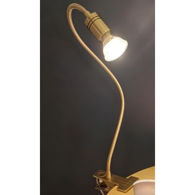 FRIDA LAMPADA DA TAVOLO CON PINZA IN METALLO BRUNITO CON BRACCIO FLESSIBILE E LAMPADINA GU10 LED 5,5W INCLUSA