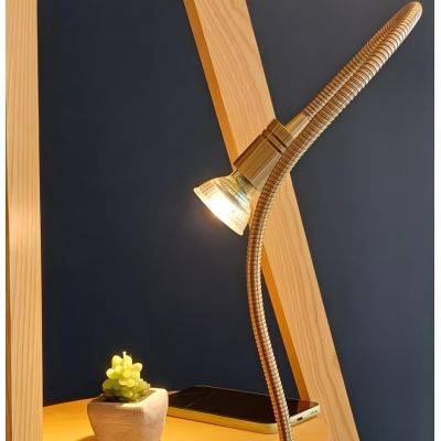 FRIDA LAMPADA DA TAVOLO CON MORSETTO IN METALLO BRUNITO CON BRACCIO FLESSIBILE E LAMPADINA GU10 LED 5,5W INCLUSA