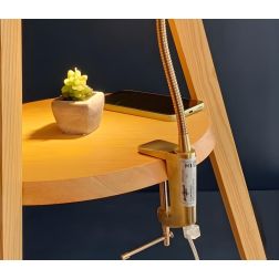 FRIDA LAMPADA DA TAVOLO CON MORSETTO IN METALLO BRUNITO CON BRACCIO FLESSIBILE E LAMPADINA GU10 LED 5,5W INCLUSA 2