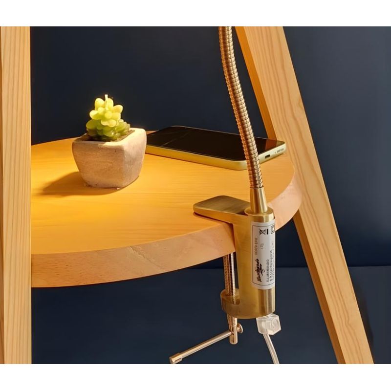 FRIDA LAMPADA DA TAVOLO CON MORSETTO IN METALLO BRUNITO CON BRACCIO FLESSIBILE E LAMPADINA GU10 LED 5,5W INCLUSA