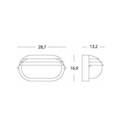 PALPEBRA OVALE APPLIQUE GRANDE DA ESTERNI IP54 CON PALPEBRA BIANCA O NERA DI SOVIL Sovil - Cristalensi Shop Online