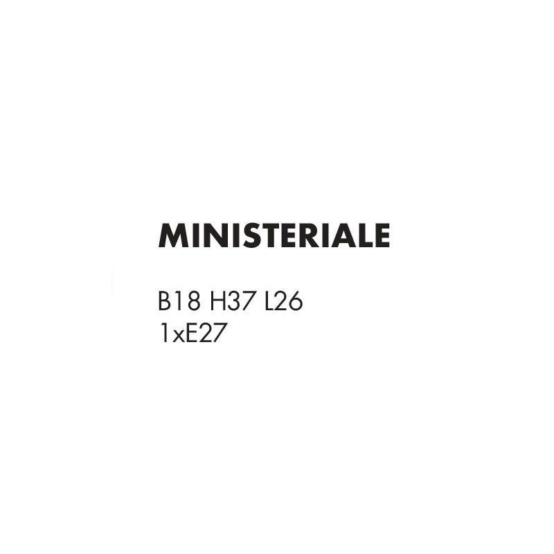 MINISTERIALE LAMPADA DA TAVOLO IN METALLO BRUNITO CON DIFFUSORE IN VETRO ORIENTABILE VERDE O BIANCO